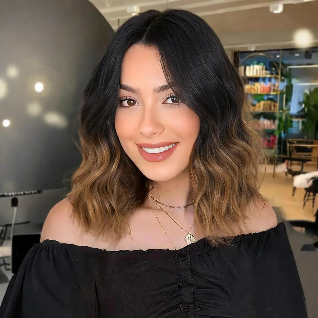 🔥Short Wavy Bob Wig with HD Lace Front — Glueless, Natural-Looking  Wig for Everyday Wear