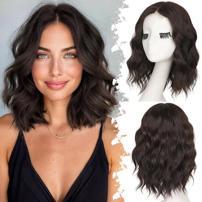 🔥Short Wavy Bob Wig with HD Lace Front — Glueless, Natural-Looking  Wig for Everyday Wear