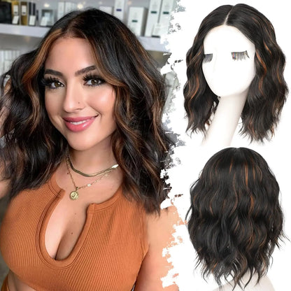 🔥Short Wavy Bob Wig with HD Lace Front — Glueless, Natural-Looking  Wig for Everyday Wear