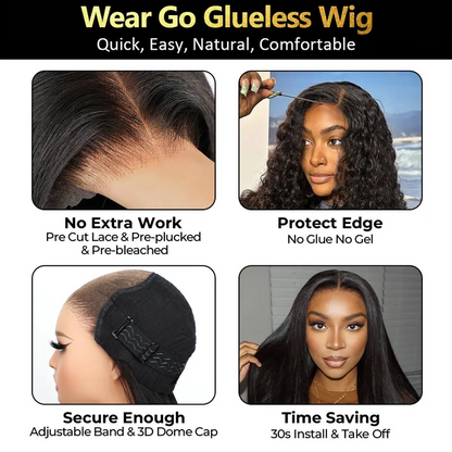 🔥Sale Happening Now: 50% OFF – Pre-Cut Lace Kinky Straight 360 Full Lace Frontal Glueless Wig with a Hidden Adjustable Fit System, Pre-Plucked Human Hair Wig