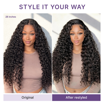 💝 Ready-to-Go Glueless Water Wave Drawstring Wig