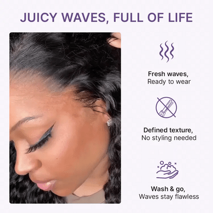 💝 Ready-to-Go Glueless Water Wave Drawstring Wig