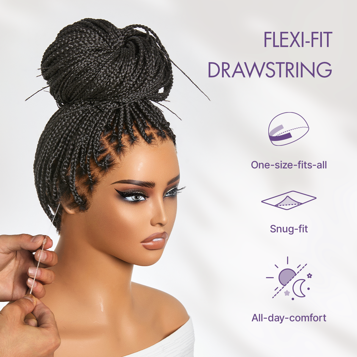 🔥Real Scalp Knotless Braided Wig – Lightweight Fit