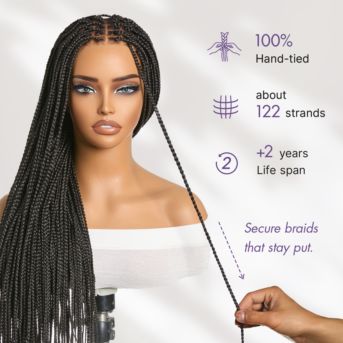 [New Arrival] 🔥Real Scalp Knotless Braided Wig – Lightweight Fit