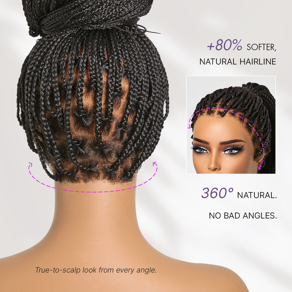 🔥Real Scalp Knotless Braided Wig – Lightweight Fit