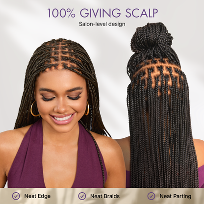🔥Real Scalp Knotless Braided Wig – Lightweight Fit