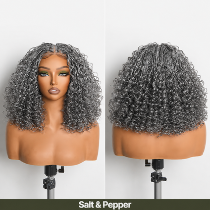 ✨13x6 HD Lace Wig Glueless Wear & Go 12” Boho Braids Water Wave Pre-Cut Lace Wig – Premium Fiber, Beginner Friendly