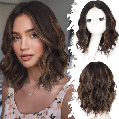 🔥Short Wavy Bob Wig with HD Lace Front — Glueless, Natural-Looking  Wig for Everyday Wear