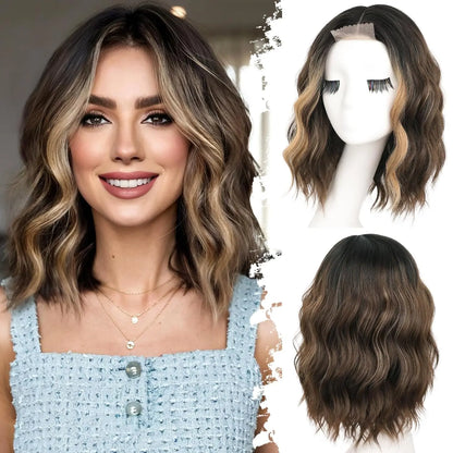 🔥Short Wavy Bob Wig with HD Lace Front — Glueless, Natural-Looking  Wig for Everyday Wear