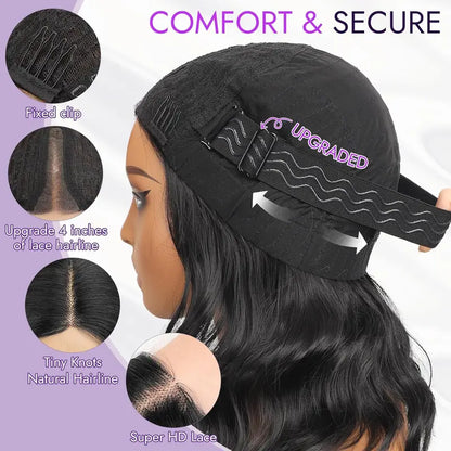 🔥Short Wavy Bob Wig with HD Lace Front — Glueless, Natural-Looking  Wig for Everyday Wear