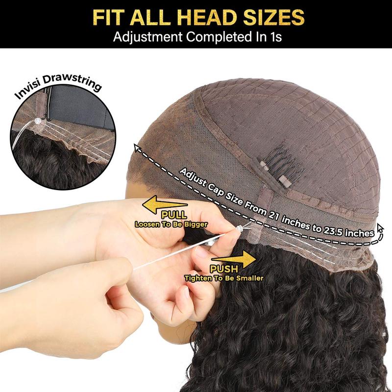🔥Sale Happening Now: 50% OFF – Pre-Cut Lace Kinky Straight 360 Full Lace Frontal Glueless Wig with a Hidden Adjustable Fit System, Pre-Plucked Human Hair Wig