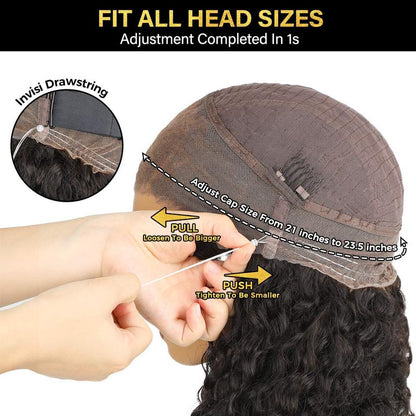 🔥Sale Happening Now: 50% OFF – Pre-Cut Lace Kinky Straight 360 Full Lace Frontal Glueless Wig with a Hidden Adjustable Fit System, Pre-Plucked Human Hair Wig