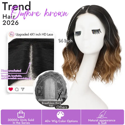 🔥Short Wavy Bob Wig with HD Lace Front — Glueless, Natural-Looking  Wig for Everyday Wear